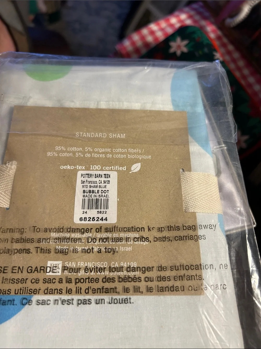 Pottery Barn Teen Bubble Sham in Blue and Green Dots